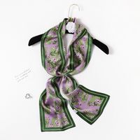 Women's Elegant Simple Style Flower Silk Printing Silk Scarf main image 1