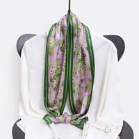 Women's Elegant Simple Style Flower Silk Printing Silk Scarf main image 3
