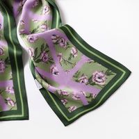 Women's Elegant Simple Style Flower Silk Printing Silk Scarf main image 4