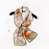 Women's Elegant Simple Style Flower Silk Printing Silk Scarf sku image 1