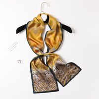Women's Elegant Simple Style Flower Silk Printing Silk Scarf sku image 2