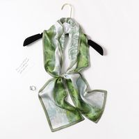 Women's Elegant Simple Style Flower Silk Printing Silk Scarf sku image 3
