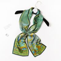 Women's Elegant Simple Style Flower Silk Printing Silk Scarf sku image 5