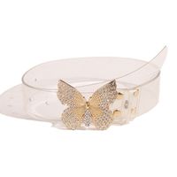 Sweet Butterfly Pu Leather Alloy Plating Inlay Rhinestones Women's Leather Belts main image 5