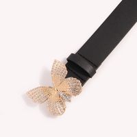Sweet Butterfly Pu Leather Alloy Plating Inlay Rhinestones Women's Leather Belts main image 4
