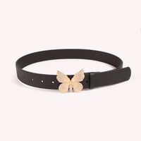 Sweet Butterfly Pu Leather Alloy Plating Inlay Rhinestones Women's Leather Belts main image 2