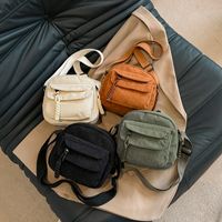 Women's Corduroy Solid Color Classic Style Square Zipper Shoulder Bag main image 6