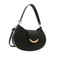 Women's Pu Leather Solid Color Vintage Style Classic Style Semicircle Buckle Shoulder Bag sku image 5