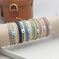 Ig Style Vacation Hand Of Fatima Natural Stone Rope Copper Beaded Layered Knitting 18k Gold Plated Unisex Bracelets main image 1