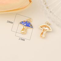 1 Piece Simple Style Mushroom Copper Enamel Plating Inlay Pendant Jewelry Accessories sku image 2