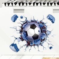 Décontractée Football Pvc Autocollant Mural Art Mural main image 5