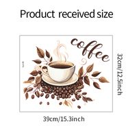 Retro Coffee Cup Letter Leaves Pvc Wall Sticker Wall Art sku image 1