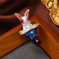 Cute Retro Rabbit Alloy Enamel Inlay Rhinestones Unisex Brooches main image 5