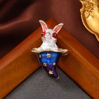 Cute Retro Rabbit Alloy Enamel Inlay Rhinestones Unisex Brooches main image 3