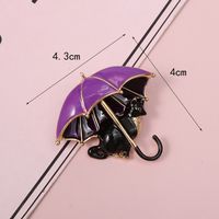 Cute Cat Umbrella Alloy Enamel Plating Women's Brooches main image 2