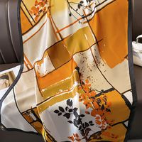 Women's Elegant Flower Polyester Silk Scarf main image 4