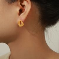 1 Pair Casual Simple Style Triangle Round Square Plating Copper 18k Gold Plated Ear Studs main image 6
