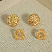 1 Pair Casual Simple Style Triangle Round Square Plating Copper 18k Gold Plated Ear Studs main image 4