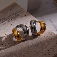 1 Pair Simple Style Color Block Copper Ear Studs main image 4