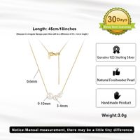 Simple Style Geometric Sterling Silver Plating Inlay Pearl 14k Gold Plated Pendant Necklace main image 2