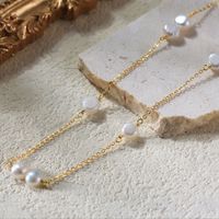 Simple Style Geometric Sterling Silver Plating Inlay Pearl 14k Gold Plated Pendant Necklace main image 3