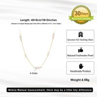 Simple Style Geometric Sterling Silver Plating Inlay Pearl 14k Gold Plated Pendant Necklace main image 2