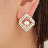 1 Pair Ig Style Geometric Plating Inlay Copper Ear Studs main image 4