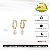 1 Pair Vintage Style Geometric Polishing Plating Baroque Pearls Freshwater Pearl 14k Gold Plated Drop Earrings main image 2