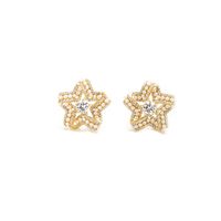 1 Pair Ig Style Star Plating Inlay Copper Ear Studs main image 5