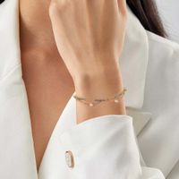 Elegant Simple Style Geometric Freshwater Pearl Sterling Silver Plating 14k Gold Plated Bracelets main image 4