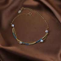Elegant Simple Style Geometric Freshwater Pearl Sterling Silver Plating 14k Gold Plated Bracelets main image 5
