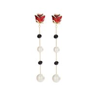 1 Pair Ig Style Rose Plating Inlay Copper Drop Earrings main image 5