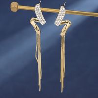 1 Pair IG Style Tassel Plating Inlay Copper Drop Earrings main image 3