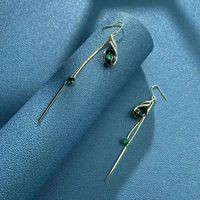 1 Pair Ig Style Simple Style Tassel Plating Inlay Copper Drop Earrings main image 3