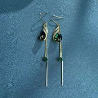 1 Pair Ig Style Simple Style Tassel Plating Inlay Copper Drop Earrings main image 1