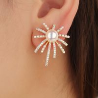 1 Pair Ig Style Simple Style Sun Plating Inlay Copper Ear Studs main image 4