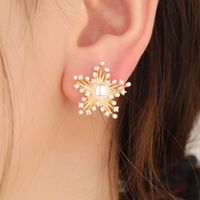 1 Pair Ig Style Star Plating Copper Ear Studs main image 4