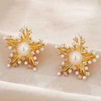 1 Pair Ig Style Star Plating Copper Ear Studs main image 1