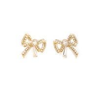 1 Pair Ig Style Bow Knot Plating Copper Ear Studs main image 4
