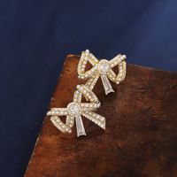 1 Pair Ig Style Bow Knot Plating Copper Ear Studs main image 3