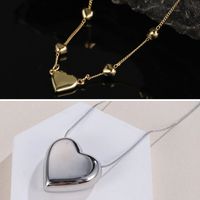 Kupfer Einfacher Stil Herzform Überzug Halskette Mit Anhänger main image 1