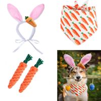 Cartoon Style Polyester Carrot Pet Saliva Towel main image 2