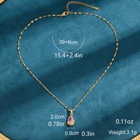 Elegant Water Droplets Flower Copper Plating Inlay Zircon 18k Gold Plated Pendant Necklace sku image 1