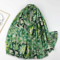 Women's Vacation Flower Polyester Printing Scarf main image 1