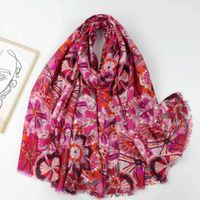 Women's Vacation Flower Polyester Printing Scarf main image 3