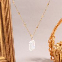 Barocke Perlen Kupfer Elegant Geometrisch Perle Halskette Mit Anhänger main image 3