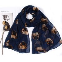 Women's Cute Simple Style Dog Polyester Printing Scarf sku image 1