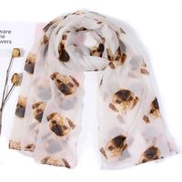 Women's Cute Simple Style Dog Polyester Printing Scarf sku image 4