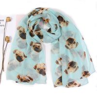 Women's Cute Simple Style Dog Polyester Printing Scarf main image 3