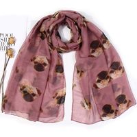 Women's Cute Simple Style Dog Polyester Printing Scarf sku image 2